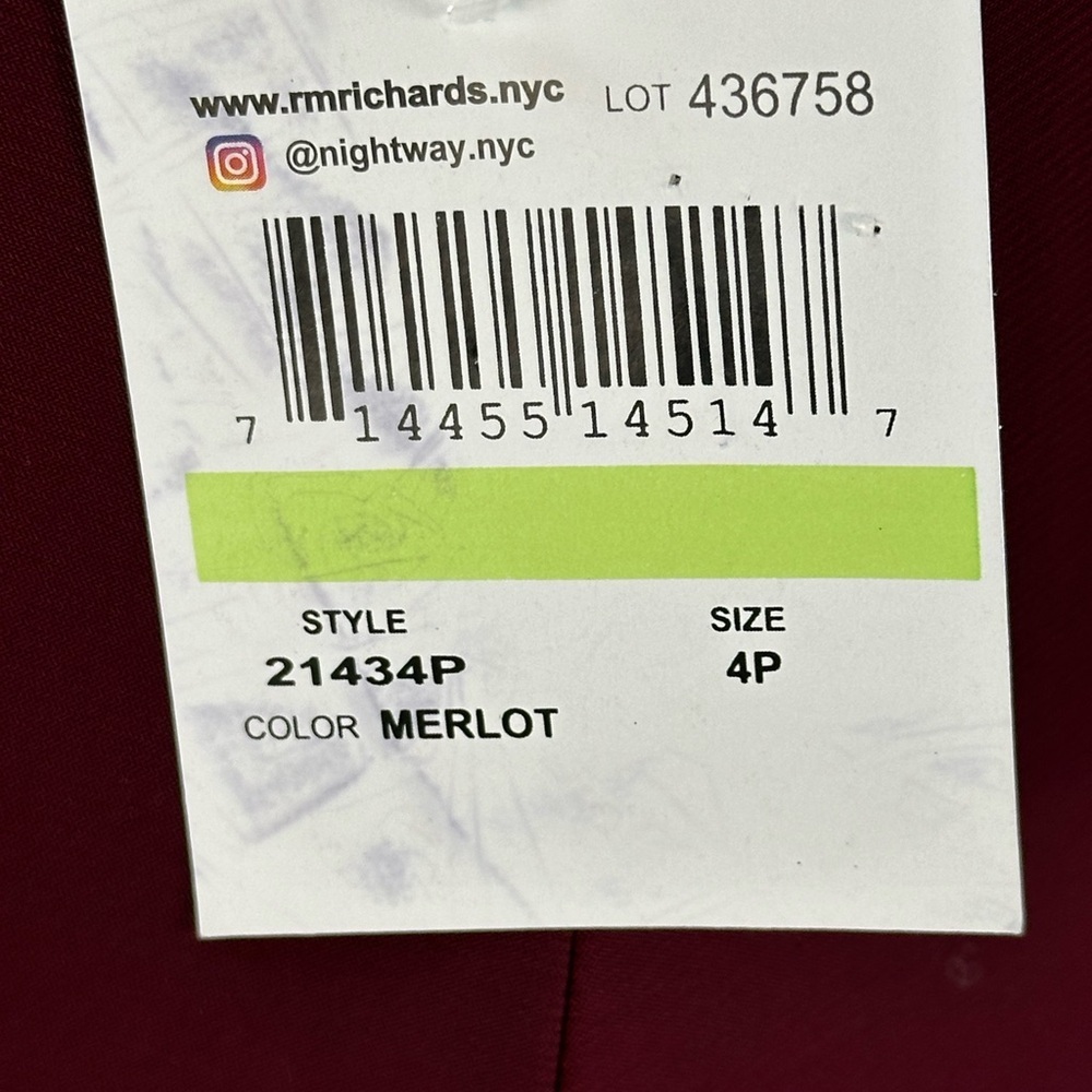 Nightway Sleeveless Halter Neck Sequin Lace Maxi Dress - Merlot Red - size 4P - Picture 10 of 12